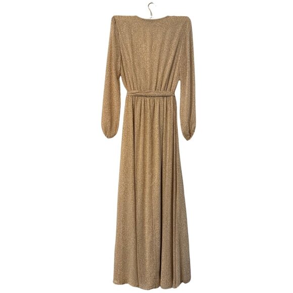 Adrienne cheetah leopard faux wrap maxi dress size medium NWT - Picture 5 of 8